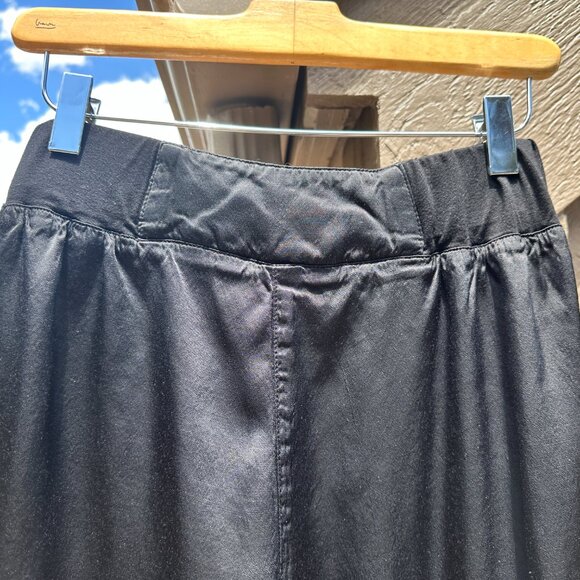 Vintage Barbara Lesser Cropped High-Rise Satin Black Pants - Picture 4 of 8